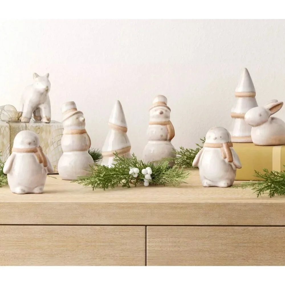 Target 8 Pack Ceramic White Christmas Set - Wondershop™ Tabletop Decor Nature